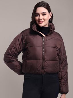IKI CHIC - Brown Quilted Short Puffer Jacket
