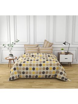 SKAP - Caspian King Bedsheet with 2 Pillow Covers - Yellow (Set of 3)