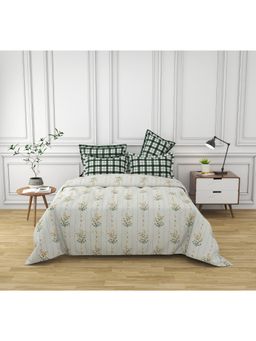 SKAP - Caspian King Bedsheet with 2 Pillow Covers - Off White (Set of 3)