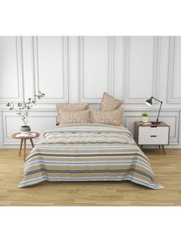 SKAP - Caspian King Bedsheet with 2 Pillow Covers - Beige (Set of 3)