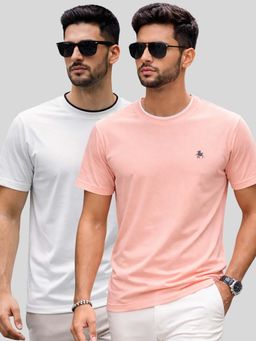 Parcel Yard - Men Multi-Colour Cotton Round Neck T-Shirt (Pack of 2)