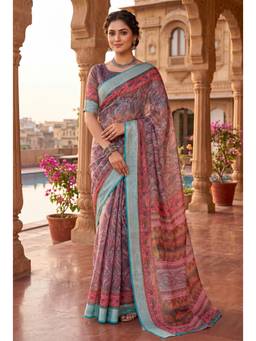 Elora - Multi-Color Paisley Printed Ready To Wear Saree