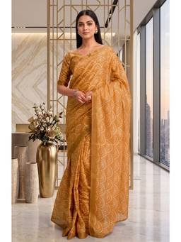Elora - Mustard Digital Printed Ready To Wear Saree