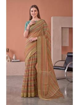 Elora - Multi-Color Linen Digital Printed Saree