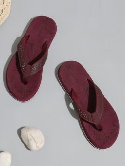 Chupps - Women Flora Maroon Casual Flipflops