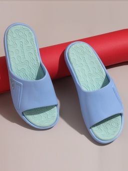 Chupps - Women Nova Sky Blue Lime Casual Sliders