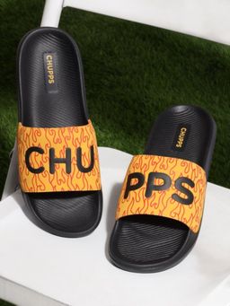Chupps - Men Flame Yellow Casual Sliders