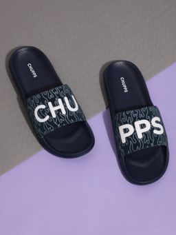Chupps - Men Flame Navy Blue Casual Sliders