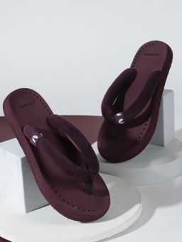 Chupps - Women Plush Purple Casual Flipflops