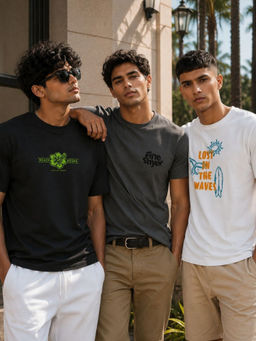 RIGO - Men Casual Printed Crew Neck Cotton T-Shirts (Pack of 3)