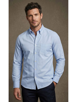 Club York - Blue Solid/Plain Casual Shirt