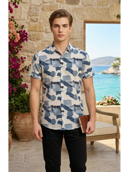Club York - Blue Printed Casual Shirt