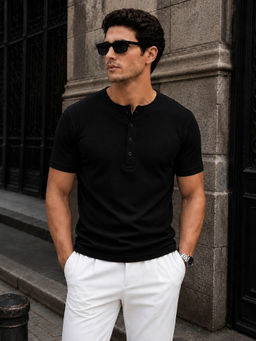Perch - Black Half Sleeve T Shirt