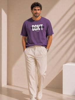 FLCN - Men Boxy Purple T-Shirt