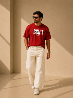 FLCN - Men Boxy Red T-Shirt