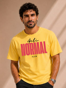 FLCN - Men Boxy Yellow T-Shirt