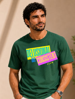 FLCN - Men Boxy Green T-Shirt