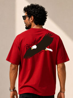 FLCN - Men Boxy Red Graphic T-Shirt