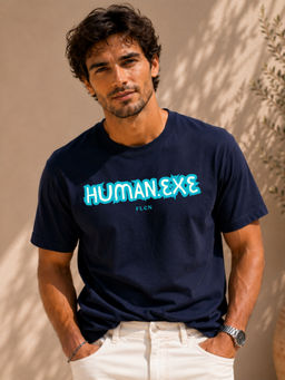 FLCN - Men Boxy Navy Blue T-Shirt