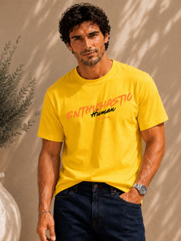 FLCN - Men Boxy Yellow T-Shirt