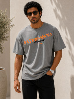 FLCN - Men Boxy Grey T-Shirt