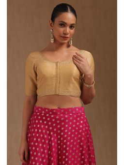 Soch - Womens Beige Tussar Embroidered Padded Blouse With Sequins