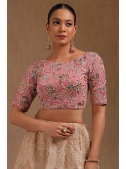 Soch - Womens Onion Pink Georgette Embroidered Padded Blouse With Sequins