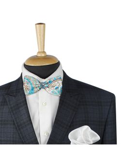 PELUCHE - Floral Rogue Blue Bow Tie