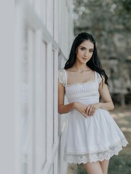 Old Marigold - Angelina White A-Line Mini Dress