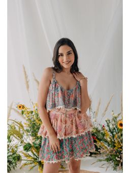 Old Marigold - Charlotte Multicolour Printed Cotton Layered Dress