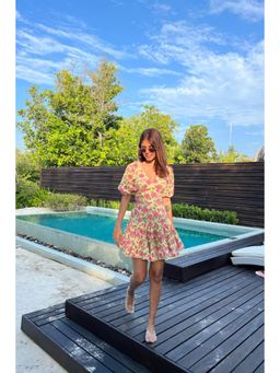 Old Marigold - Ella Yellow Printed Cotton Mini Dress