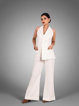 ROSA DAME - Halter Neck White Co-Ord Set