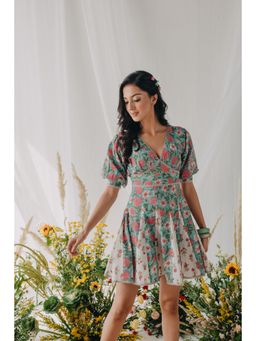 Old Marigold - Christina Turquoise Printed Cotton Dress