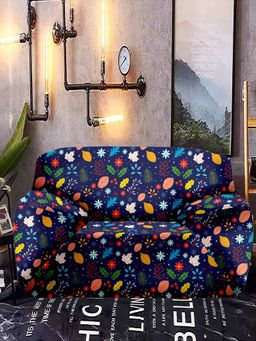 Cortina - Quirky Blue 1 Single Seater Sofa Cover - Navy Blue