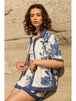 Calling June - Blue Cancun Floral Shirt and Shorts Set