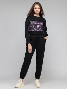 SHAYE - Black Printed Casual Top & Pant for Women (Set of 2)
