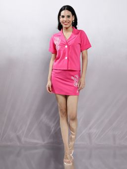 AAREIN - Pink Embroidered Co-Ord (Set of 2)