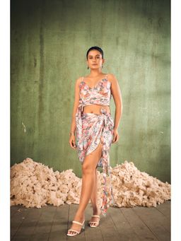 Curvy Lane - Womens Bee Floral Sarong & Strap Blouse (Set of 2)