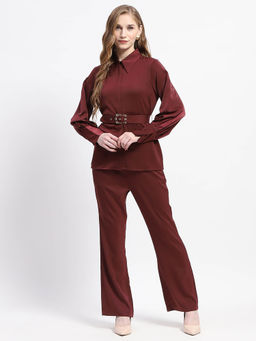 Madame - Belted Wine Co-Ord (Set of 3)