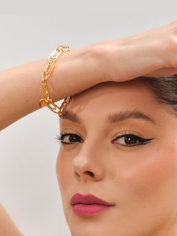Anaash - Gold Linked Paper Clips Design Bracelet