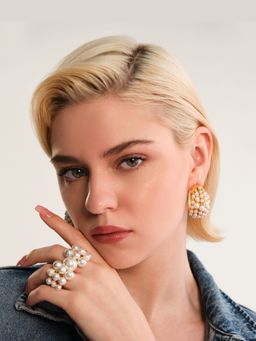 Anaash - White Cluster Hoops