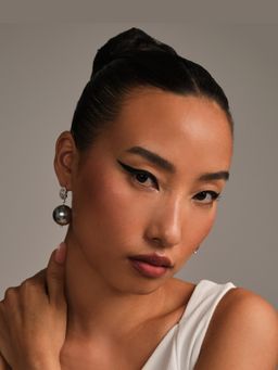Anaash - Silver Pearl Glam Hoops