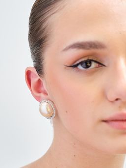 Anaash - Peach Classic Jacket Pearl Studs