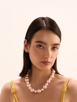 Anaash - Pink Skip Single Pearl Necklace