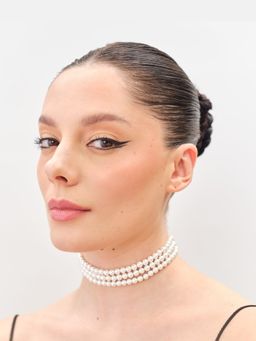 Anaash - White 6mm Pearl Choker