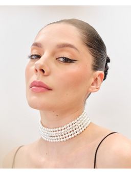 Anaash - White 6mm Pearl Choker
