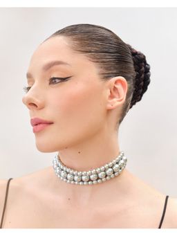 Anaash - Silver Alternate Silver Pearl Choker