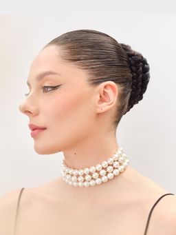 Anaash - White Bandel Pearl Choker