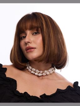 Anaash - White Classic Baroque Pearl Choker