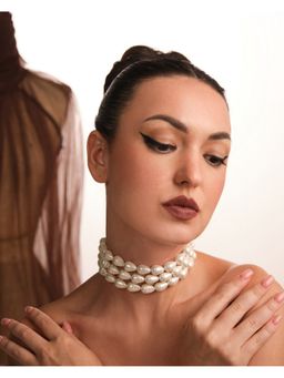 Anaash - White Drops Pearl Choker
